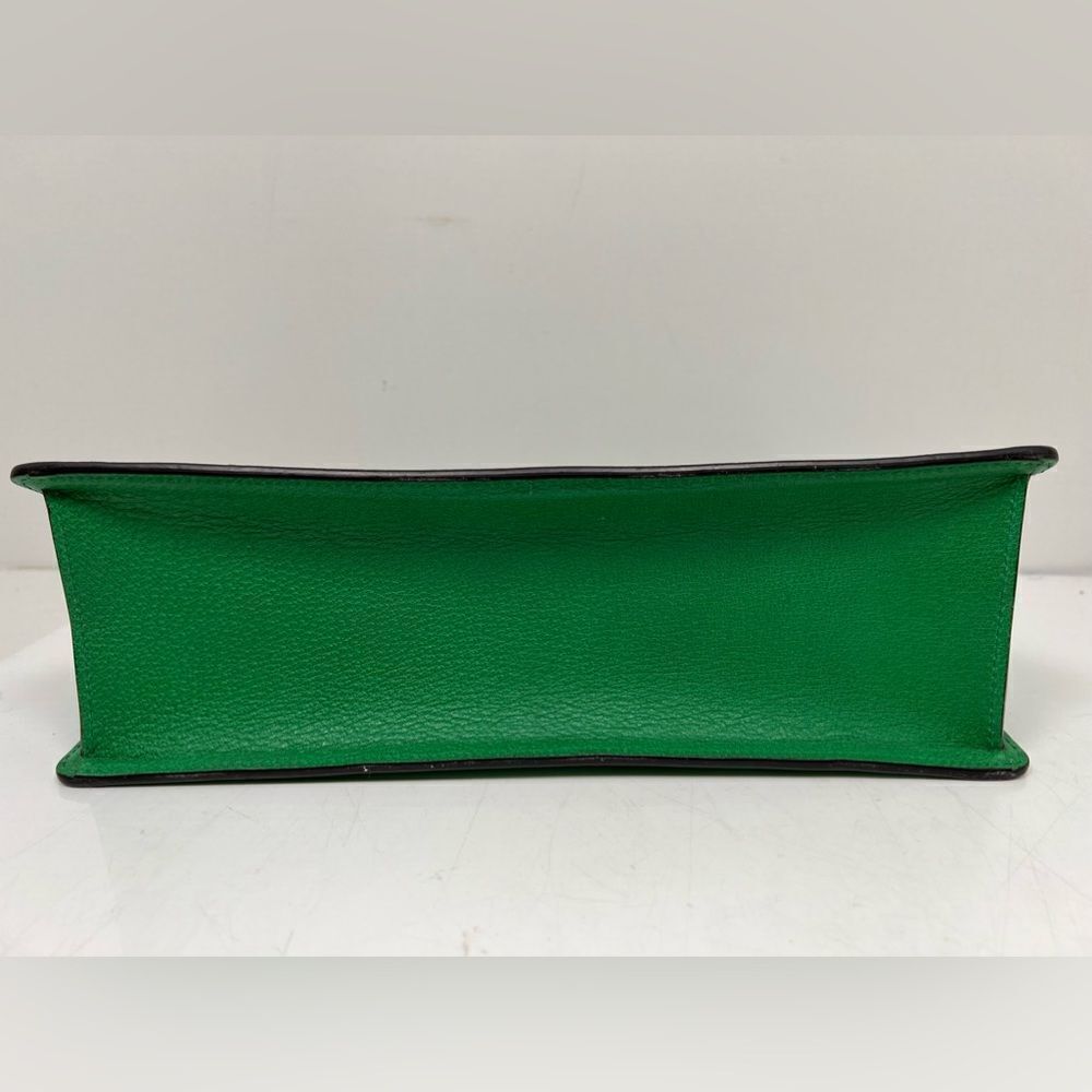 Gucci Linea Ricami Shoulder Bag Embroidered Leather Green Cat - Picture 7 of 13